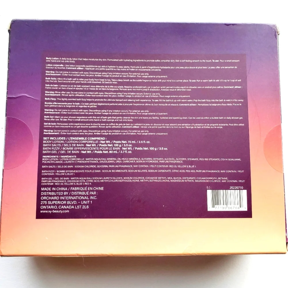 X+Y=Beauty Bath Relax Set Unsealed New